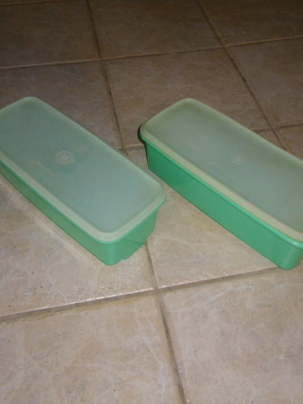 2 Vintage Tupper Ware Large Rectangular Food Storage Containers